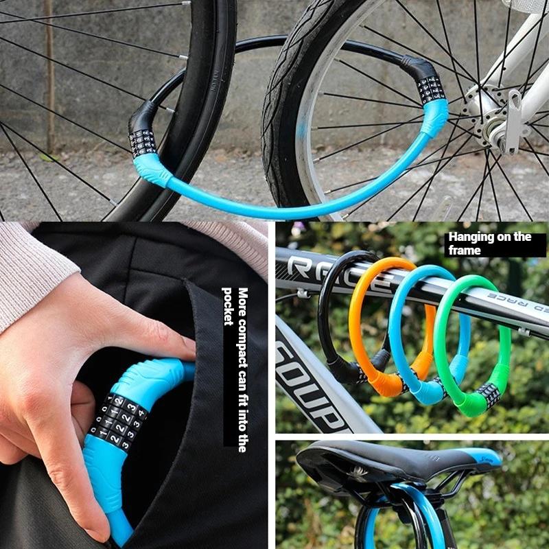 Motorcycle Anti-Theft Combination Locks, Portable Safety Buckles, Electric Vehicle, Steel Cables, Bicycle Accessories