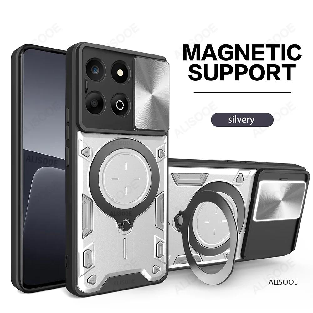 

Armor Holder Funda for Honor X7C Case Slide Camera Lens Magnetic Ring Stand Cover for Honor X7C 4G Shockproof Capa for Honor X7C