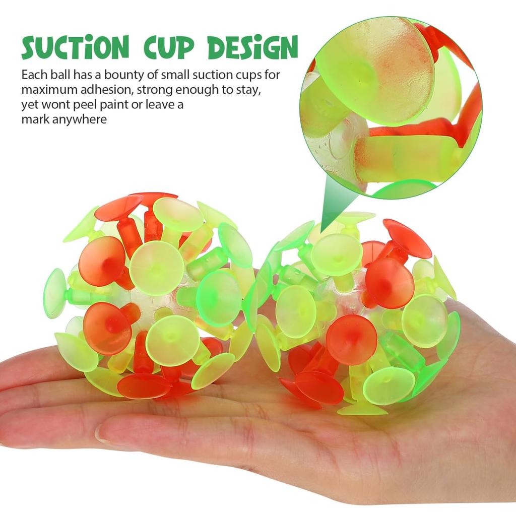 ERINGOGO Suction Cup Ball Toys, Set of 10, PVC Bounce Toys for Kids, Parent-Child Play, Birthday, Party, Carnival Prizes (Random Colors)