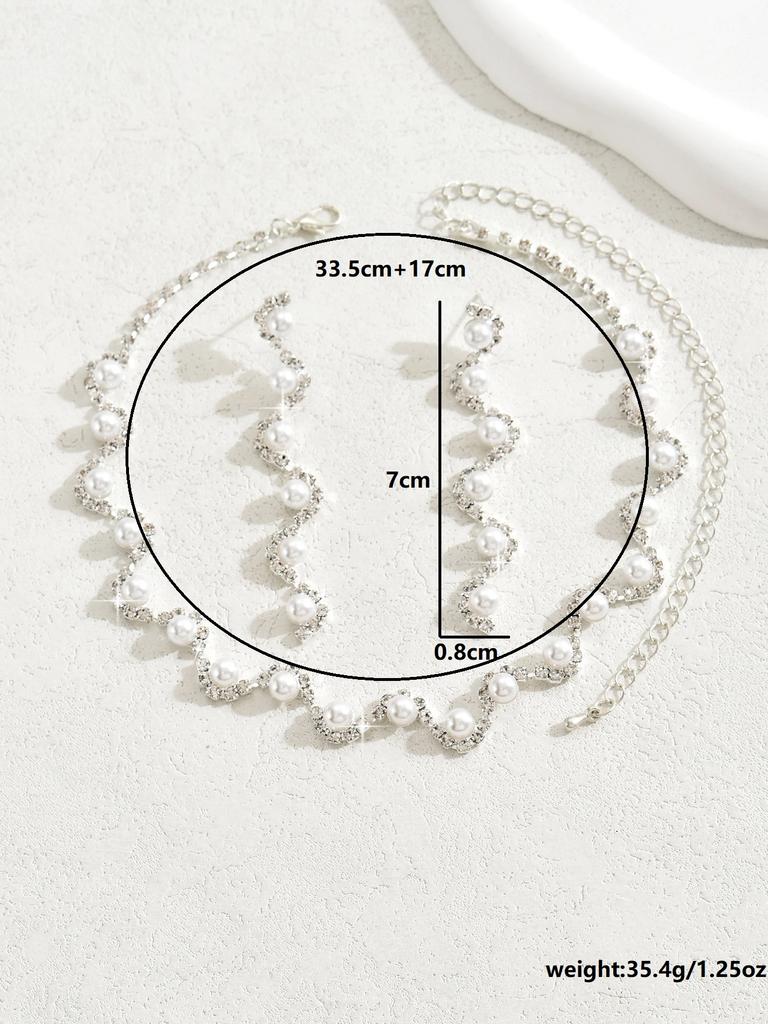 3-teiliges Damenmode-Trend Kupfer-Krallenketten-Serie Quaste Zirkon Halskette Ohrringe Zirkon-Set Hochzeit Bankett Party Feiertagsgeschenk