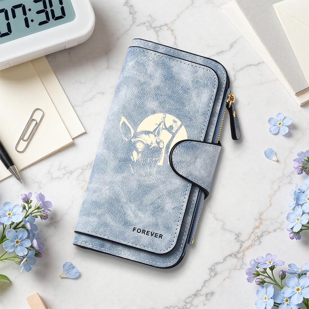 Gothic Print Long Wallet Cool Animal Pattern Card Holder Slim Fashion Portable Purse For Daily Use