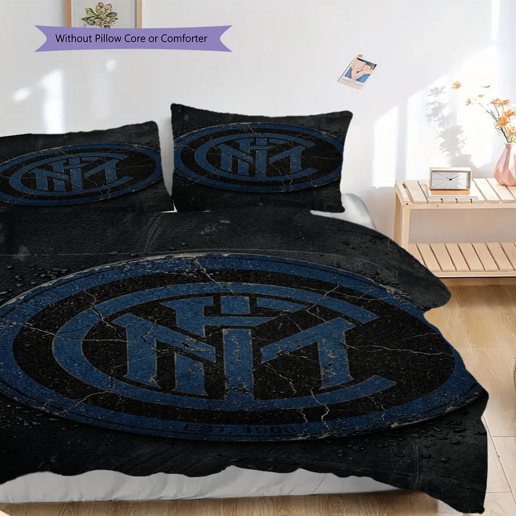 Inter Milan Legacy: Passion Bedding (1 * duvet cover + 2 * pillowcase, without core) Soft and comfortable Bedding set Duvet cover and pillowcase