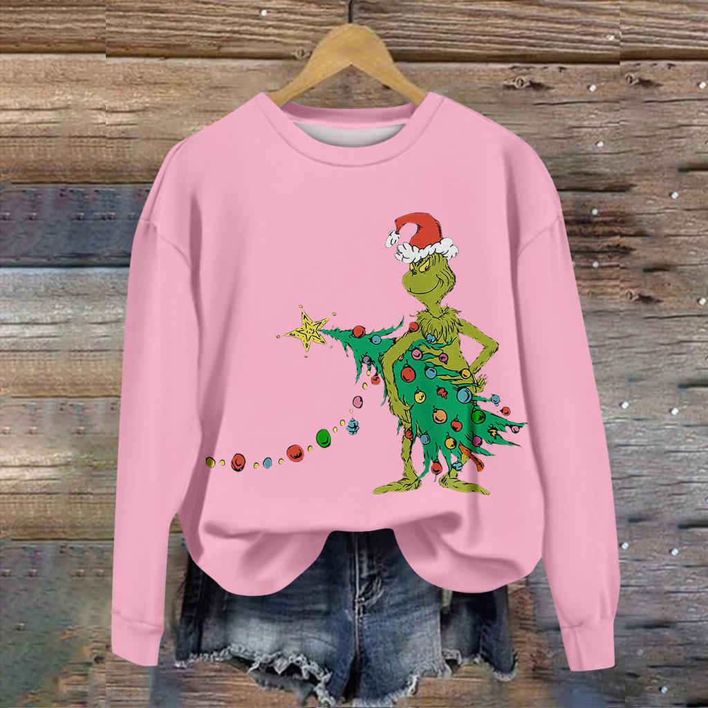 Women's Casual Round Neck Long Sleeve Valentine's Day Printed Pullover Top