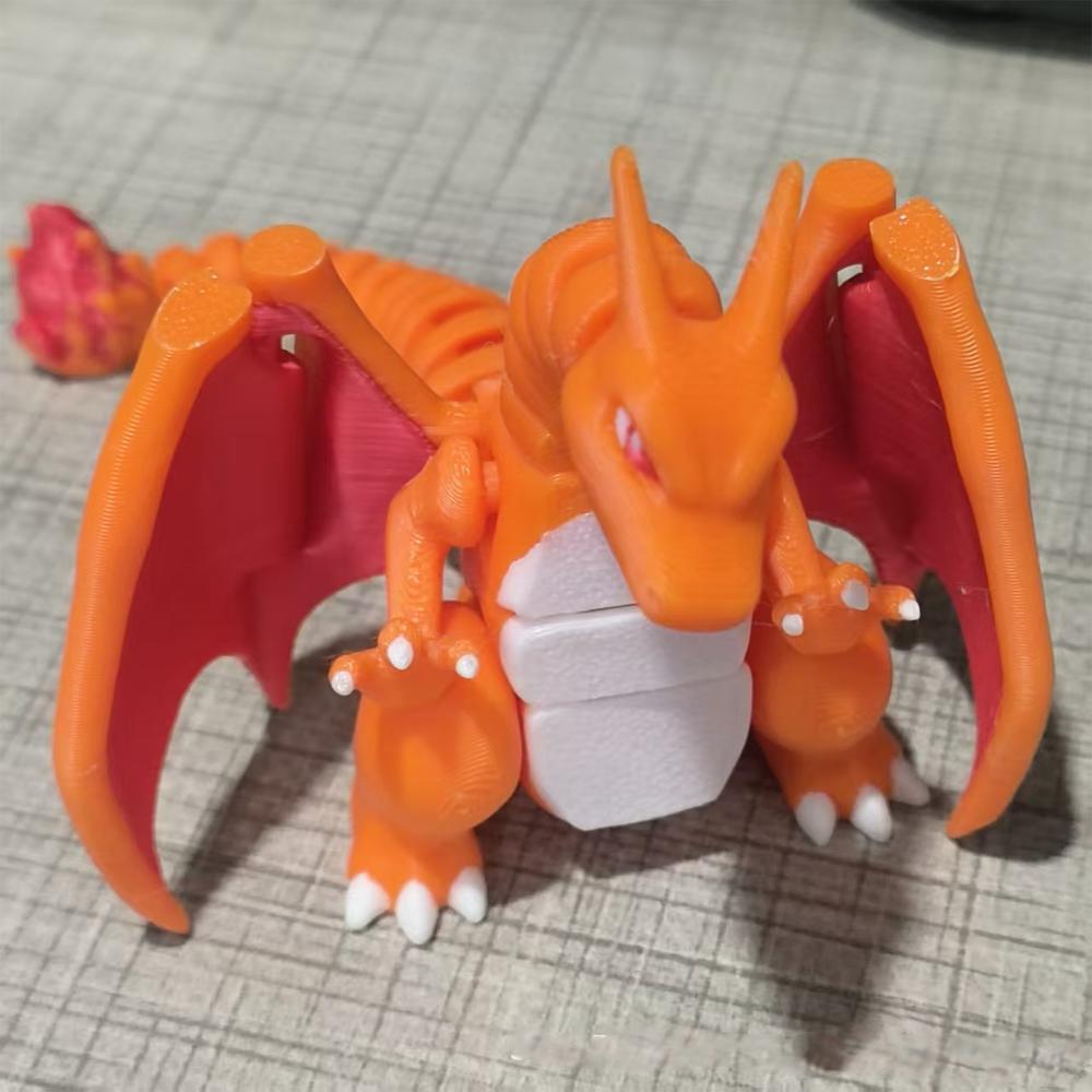 3D Pokemon Printed Articulated Charizard Action Figure Movable Model Ornament Kids Gift Desktop Decoration Toy Stress Relief Toy