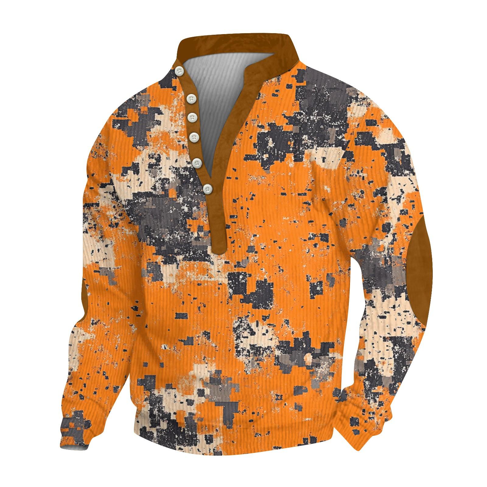 

Мужской вельветовый кардиган с длинным рукавом и шестью пуговицами, модная толстовка с капюшоном на пуговицах XL шафрановый