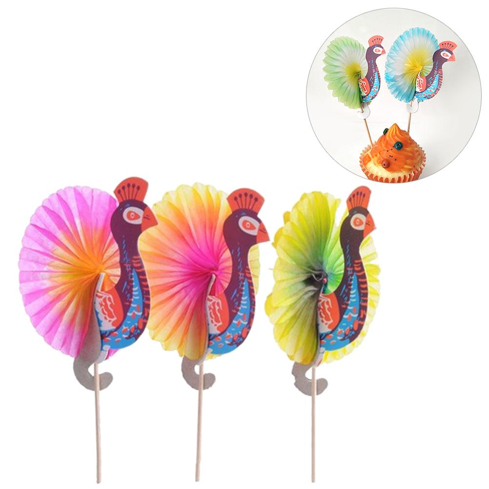

25 шт. бамбуковые палочки для напитков зонтик павлин украшение кексов коктейльные палочки топпер