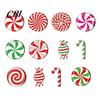 Christmas Photo Props 12/24/36Pcs Candy Cane Ornaments, Wooden Xmas Tree Decor with Red Green Rustic Striped Color, Holiday Hanging Decorations