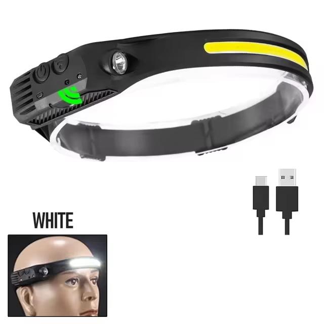 USB Rechargeable LED Sensor Headlamp COB Headlight Head Torch Work Light Waterproof Headlamp For Outdoor Fishing Camping Lantern