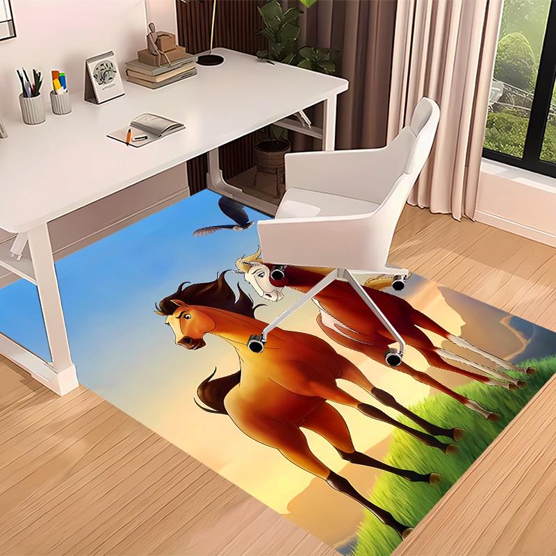 Spirit Stallion of the Cimarron Printed Absorbent Washable Carpet, Non-Slip Bathroom Mats, Kitchen Rugs, Yoga Mat,Living Room Entrance, Camping Picnic
