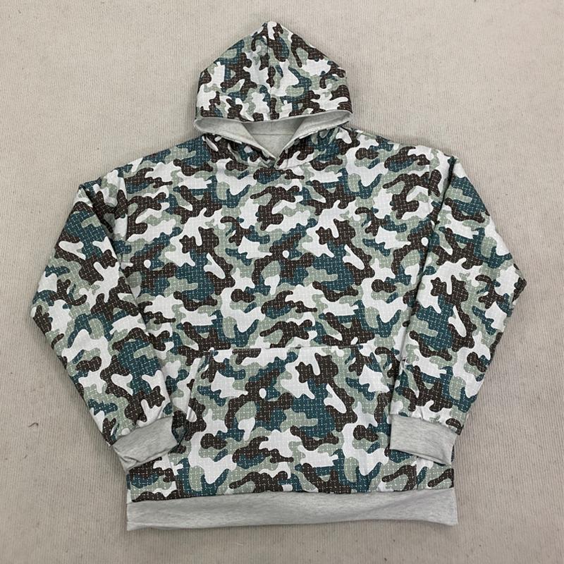 European and American autumn and winter classic fashion hooded long sleeved camouflage handsome front and back casual hoodie men
