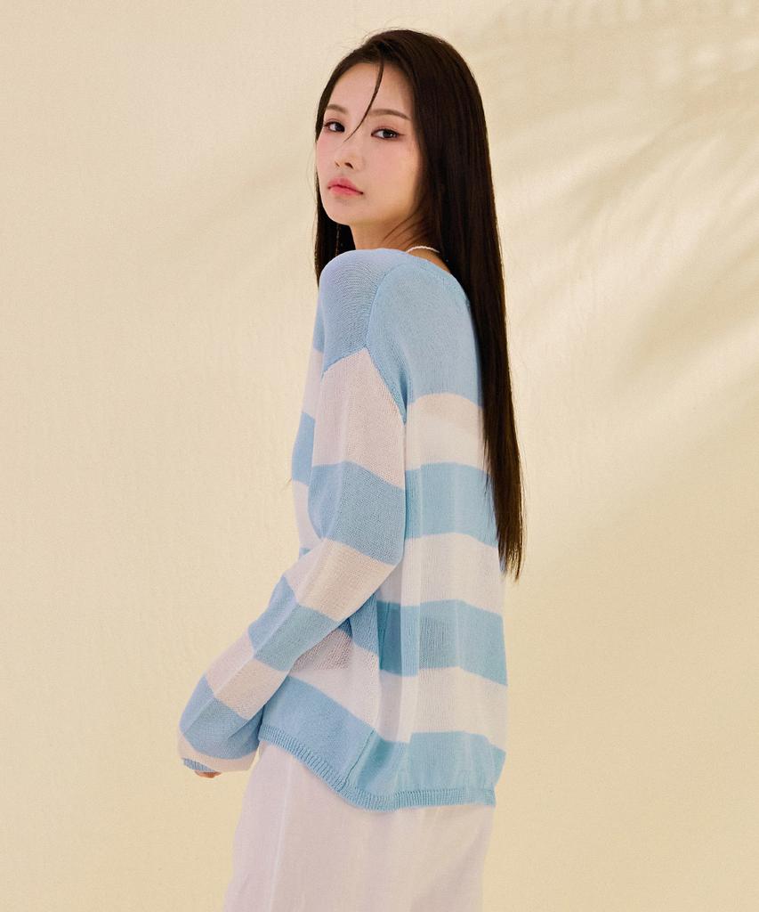 CHASECULT Women'S Striped Crop Long Sleeve Sweater-Dbrg5675D0D