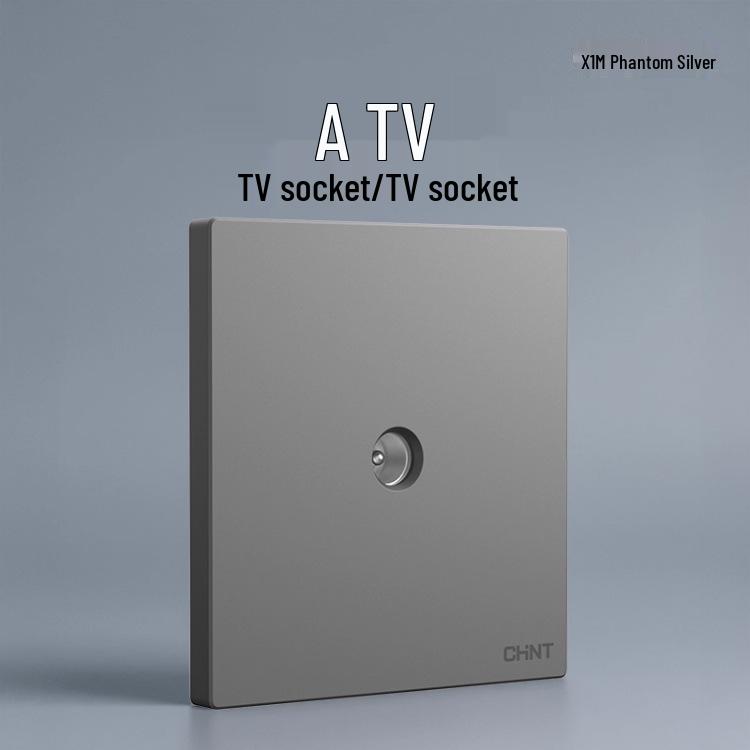 Chint 16A One-Gang 5-Hole Air Conditioner Wall Socket, Cream, Type 86, Phantom Silver Grey