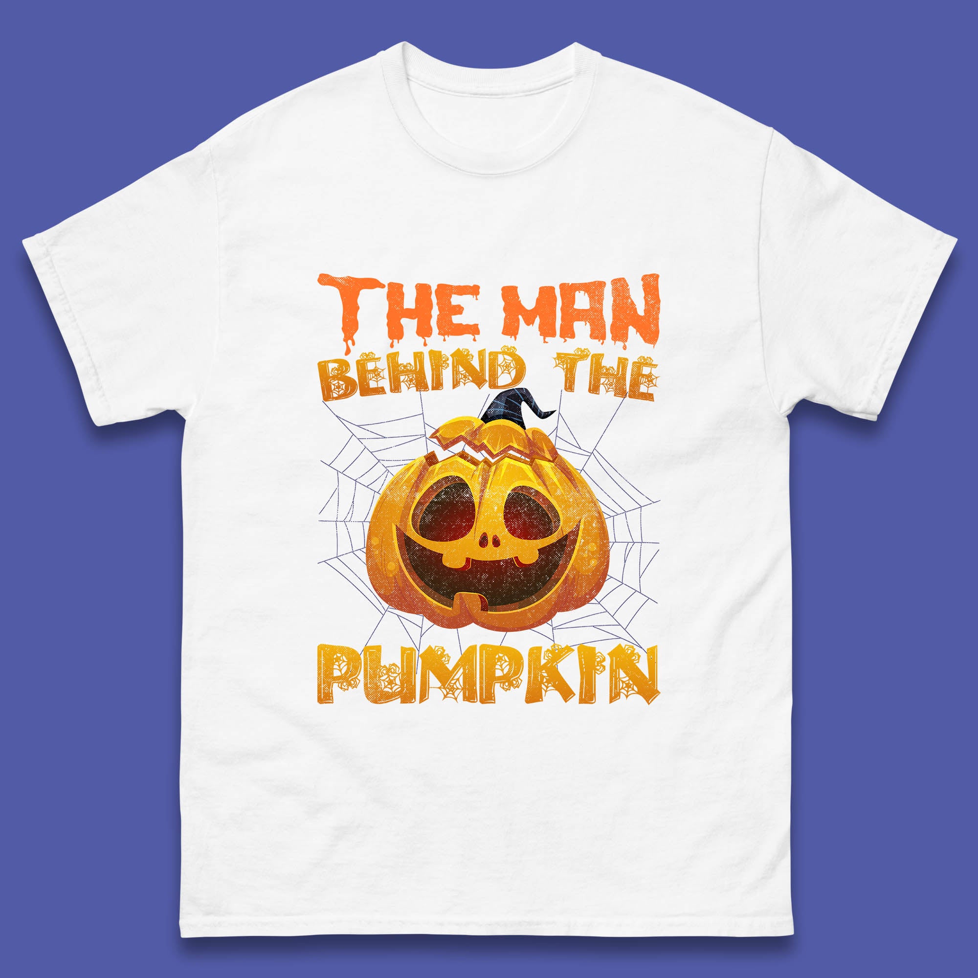 The Man Behind The Pumpkin Halloween Pregnancy Baby Announcement New Dad Gift Mens Tee Top 4XL