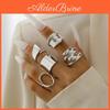 Ring Piece Fashion Womens 5 Set Ladies Ring Metal Ring Glossy Ring Metal Ring Holiday Gift