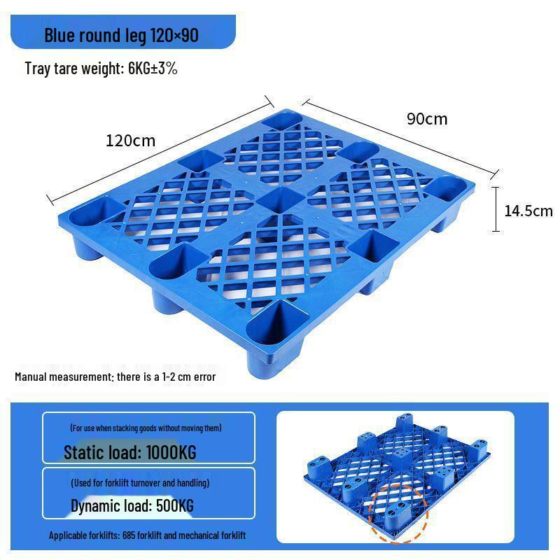 Moisture-Proof Rectangular Plastic Pallet for Forklifts and Flooring