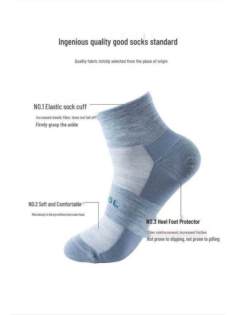Stokta Merino Yünü Koşu ve Yürüyüş Çorapları: Nefes Alabilen, Ter Emici, Yumuşak, Erkek ve Kadınlar İçin Rahat