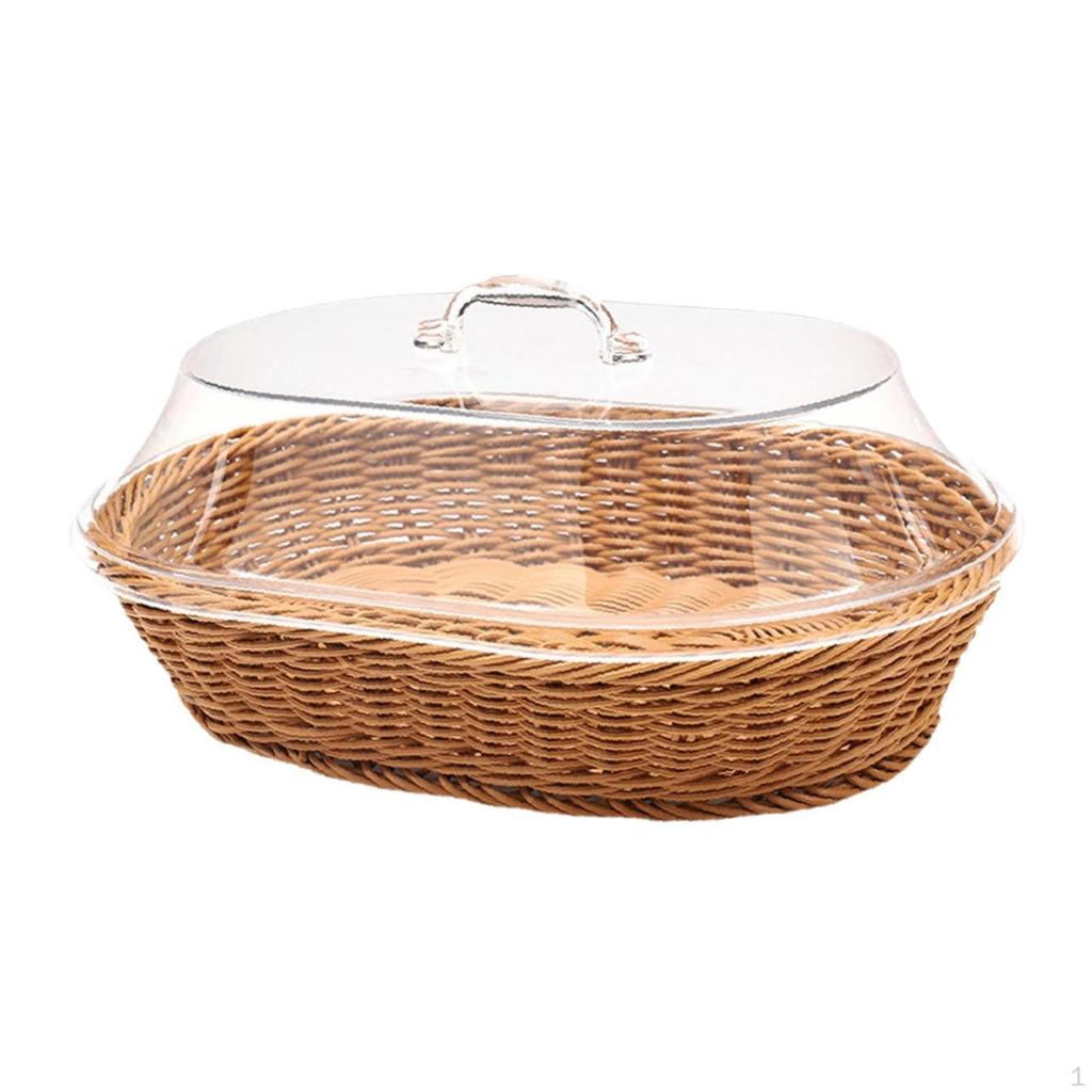 Food Serving Basket Imitation Rattan Woven Bread Drain Wicker Fruit for
