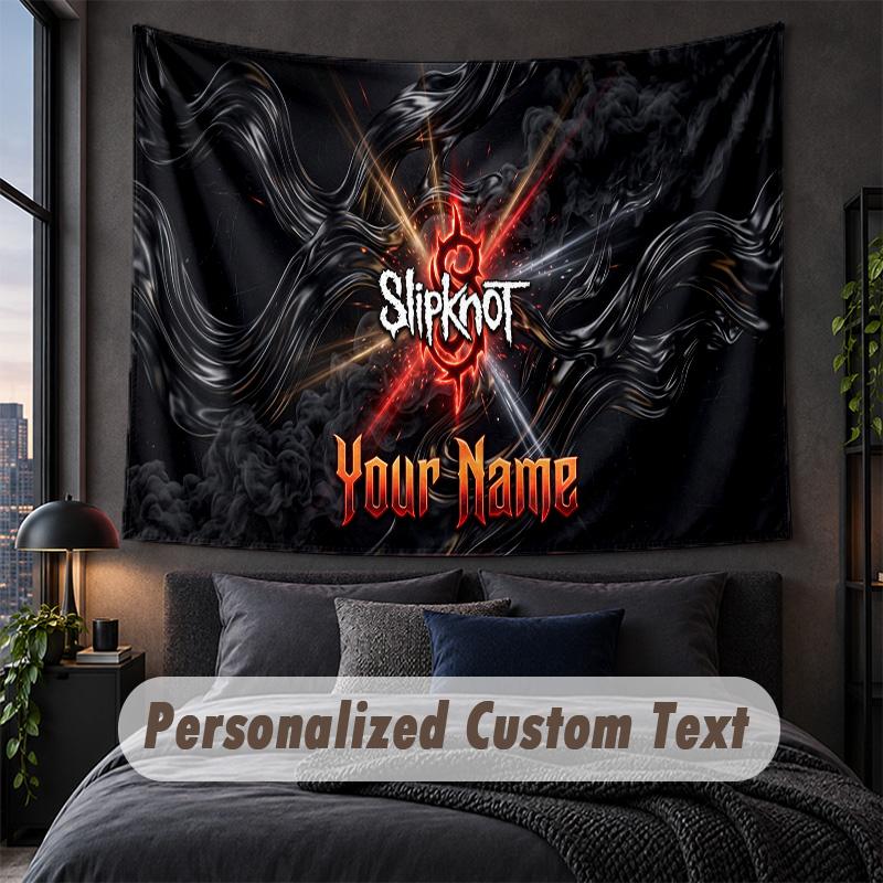 Arazzo Personalizzato con Nome Testo, Appeso Decorativo da Parete Slipknot, Arazzo Sfondo per Casa Camera da Letto