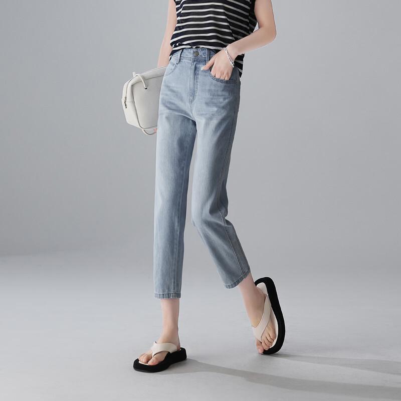 SOFSIL 2026 Summer Retro High-Waist Skinny Cropped Jeans