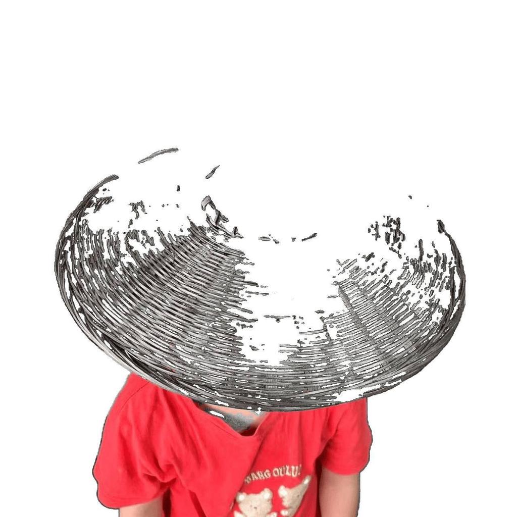 Chapeau Original en Bambou Noir - Accessoire de Costume Daxia Japonais avec Design Antique en Bronze Do Li