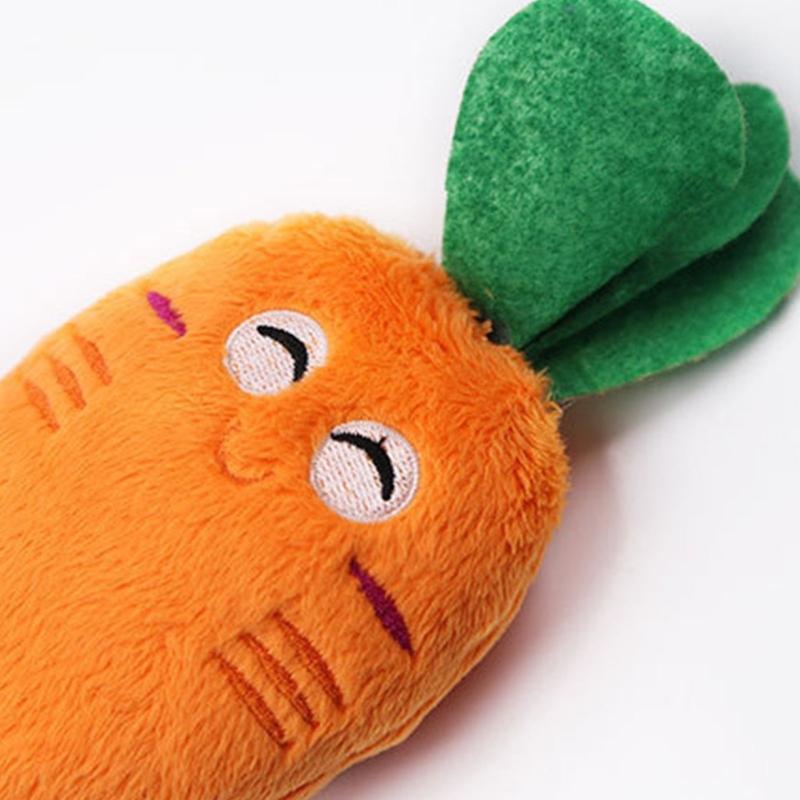 Squeaky Chicken Leg/ Carrot Shape Dog Chew Toy Soft Cleaning Massage Supplies Pet Cloth Stuffed Shape Molar Pet Toy