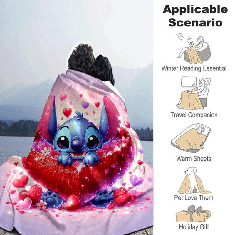 1pc Stitch Printing Blanket - Soft, All-Season Throw for Living Room, Bedroom,Travel