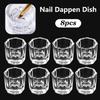 Nail Crystal Glass Nail Cup Acrylic Clear Small Octagonal Powder Liquid Nail Cup Nail Brush Cleaning Liquid Mixing Bowl Tool