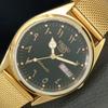 VINTAGE REFURBISHED SEIKO 5 AUTOMATIC JAPAN MENS BLACK DIAL WATCH A444073-1