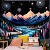 Lunerfex Mountain Tapestry, Starry Sky Landscape Tapestry, , Bedroom & Living Room Wall Decor