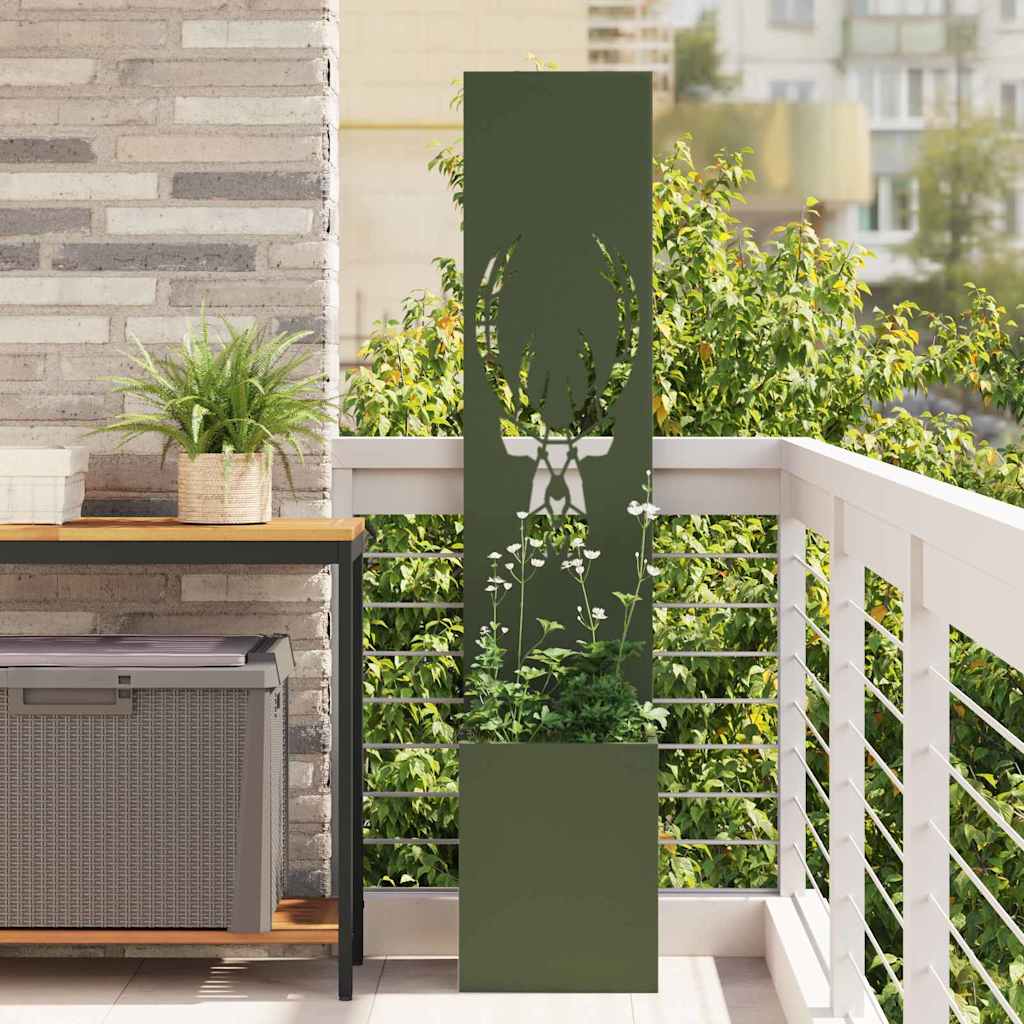 Garden Privacy Screen Canvas Olive Green 32 X 32 X 150 Cm