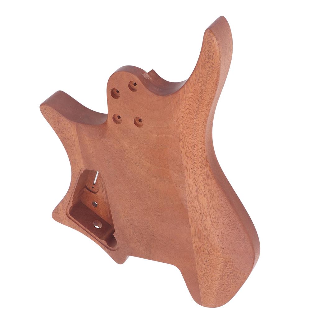 Gitarrenkorpus Fassform Unlackiert Poliert Mahagoni DIY 6-Saiter Headless E-Gitarrenteile
