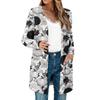 Women's Lightweight Long Sleeve Open Front Cardigans Long Sleeve Lightweight Vintage Printed Coat With Pockets