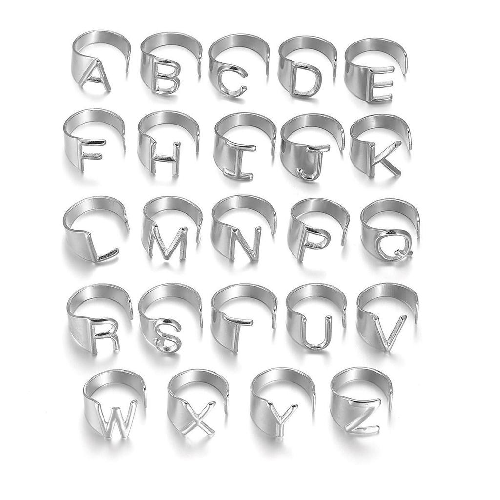 Retro Style 26 Letter Openable Couple Rings – Cool, Stylish, and Personal for Girls and Couples