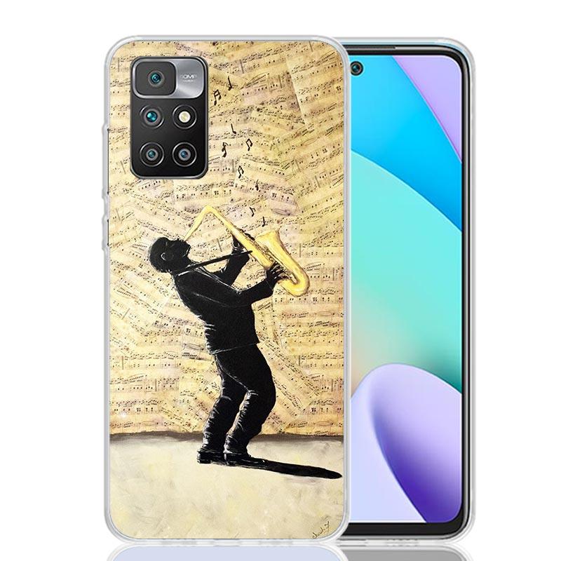 Music Saxophone Instrument Phone Case For Xiaomi 14C 13C 12C 13 12 10 10A 10C 9 9A 9C 9T 8 8A 7 7A 6 6A K70 Pro K60 K40 K20 Redm