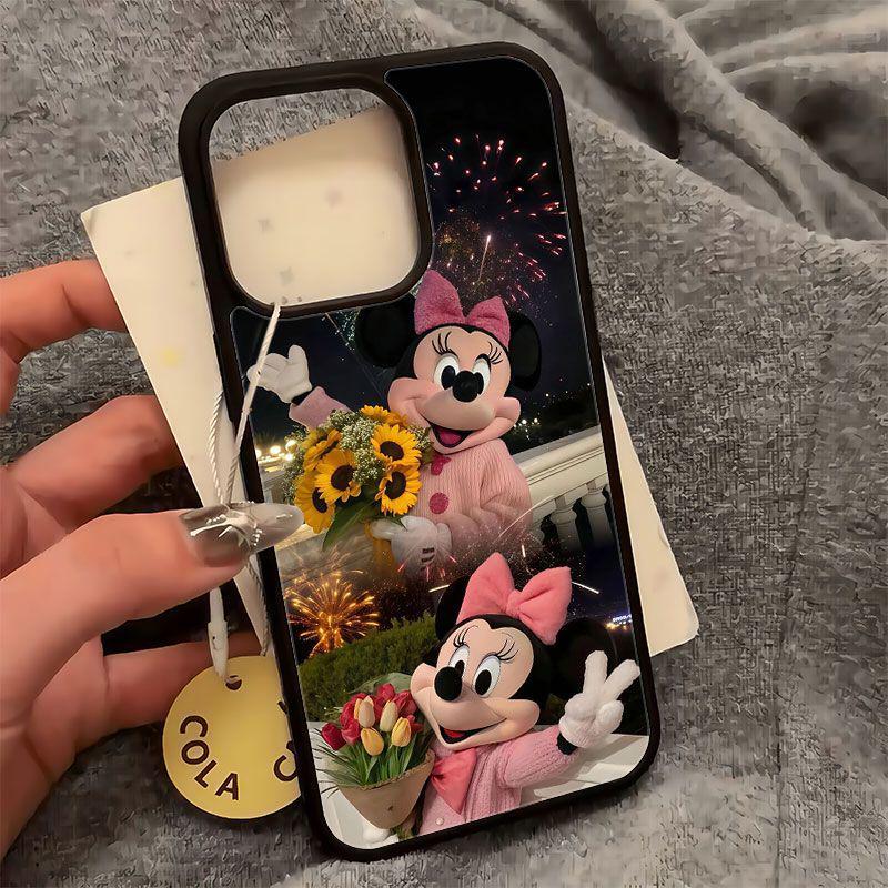 

Trendy Minnie Fireworks Apple 16 Pro Max Glass Phone Case - Protective Cover for 14 Pro & New Models iPhone 17 Pro Max