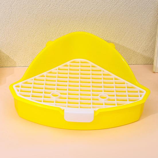 Yousheng Small Pet Toilet High Fence Detachable Hollow Platform Easy Cleaning Rabbit Litter Pan Animal Potty Trainer Bunnies Corner Toilet Box Ferret