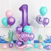 Mermaid Theme Balloon Set Printed Latex Balloon Birthday Party Scene Decoration Photo Props