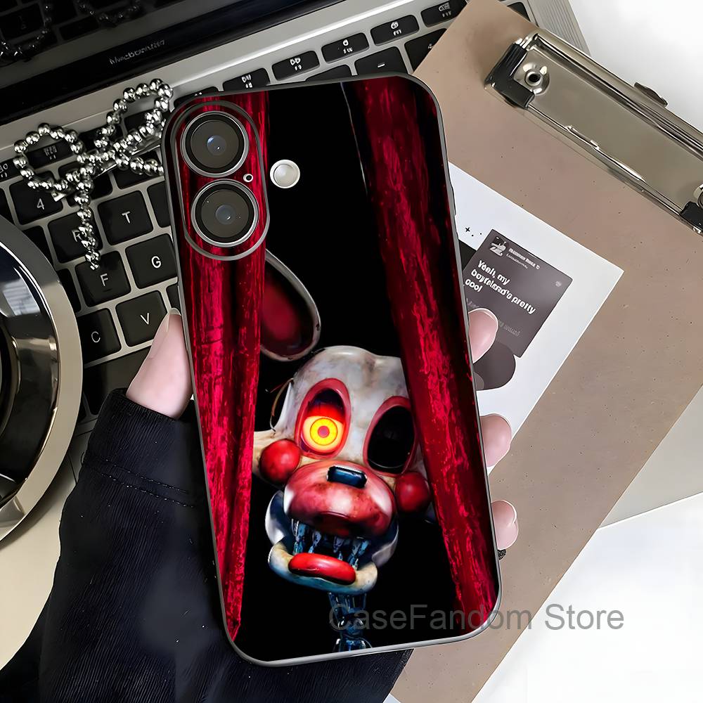 Cute F-FnafS For iPhone 17,16,15,14,13,12,11,Pro,Max,Plus Transparent Gray Phone Case Magnetic Wireless Charging