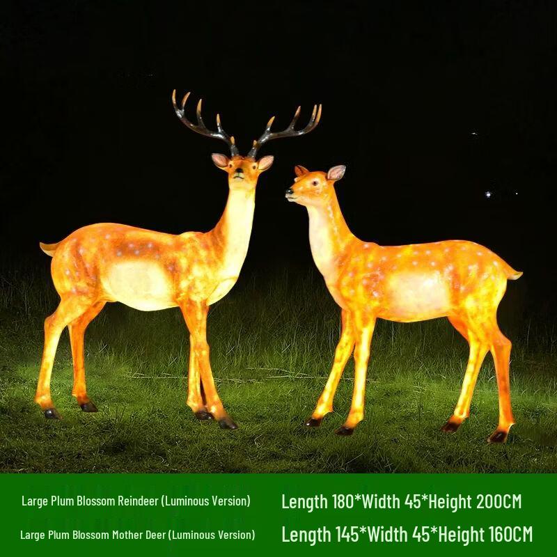 Outdoor Luminous Sika Deer Sculptures