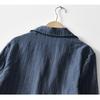 Summer Men's Suits&blazers Japanese Retro Style Stripes Cotton Linen Three Quarter Sleeve Blazer Jacket Slim Fit Casual Jacket