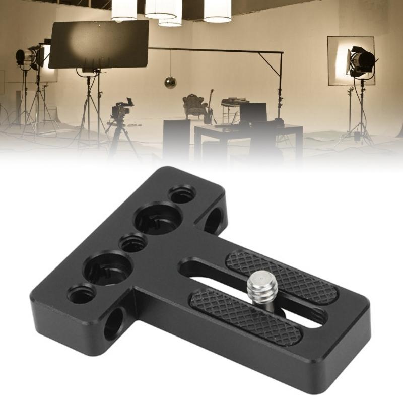 Quick Install Multiple Hole Camera Mounting Plate For DSLR Monitors Aluminum Baseplate With 1/4" Screw Holes