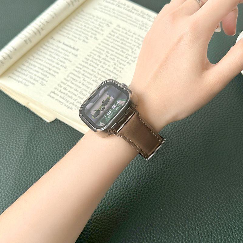 Äkta läderarmband för Redmi Watch 4/5 - Slitstarkt klockarmband med spänne och spetsig ände Ersättningsarmband på Redmi Watch 4/ Redmi Watch 5