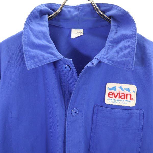 EURO WORK 60s Vintage Evian Long sleeve Jacket blue Emblem embroidery Men's Used