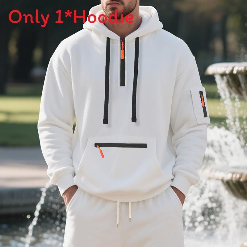 Mens Fleece Hooded Sweatshirt With Zipper For Casual Winter Wear