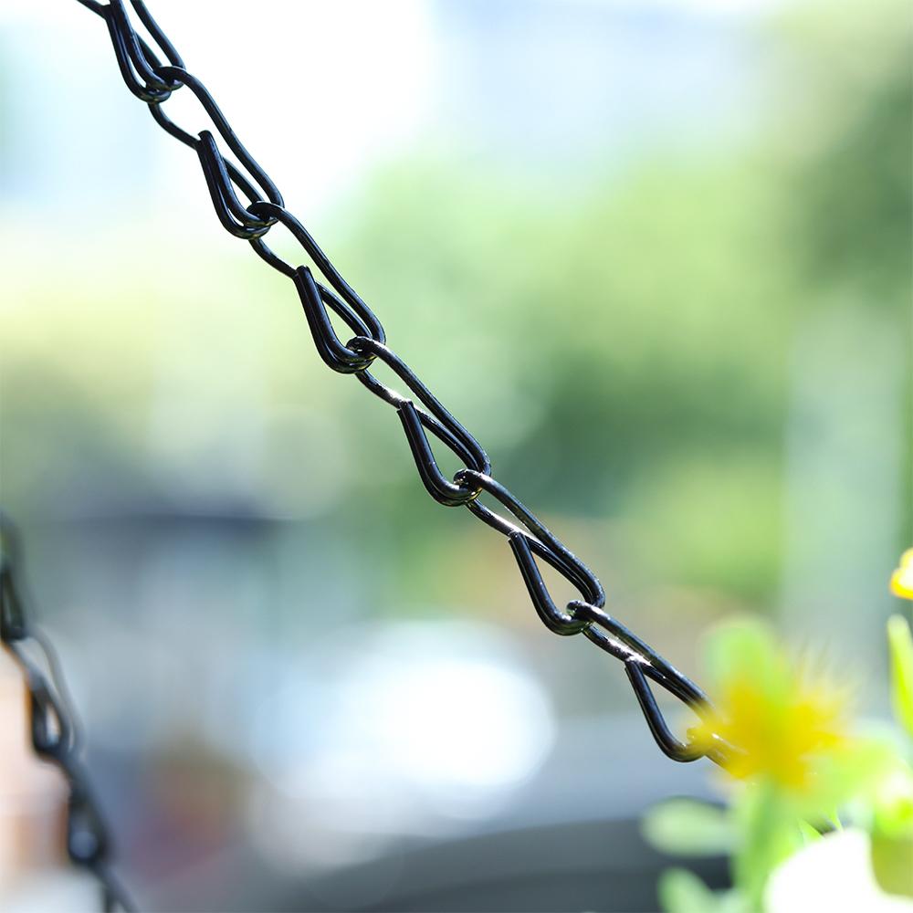 14" Hanging Basket Black/Silver Replacement Plant Hangers Hanging Chain Replacement Chains 4 Strand