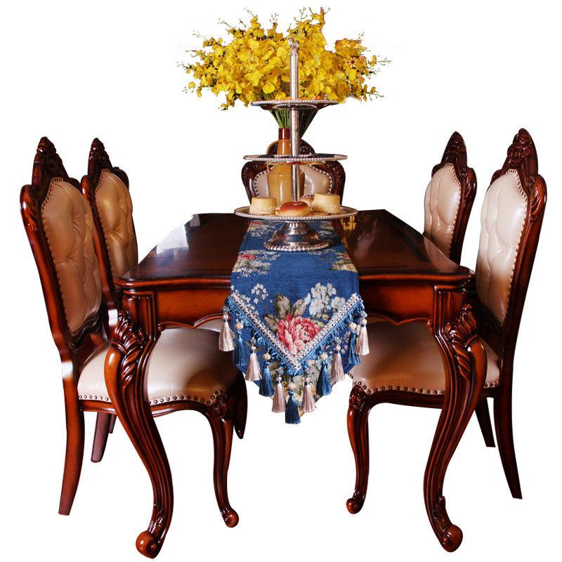 Europejski stół żakardowy, stolik do herbaty i szafka pod telewizor, antypoślizgowy długi ręcznik, koralikowy frędzel, wisiorek, dekoracja meblowa, obrus