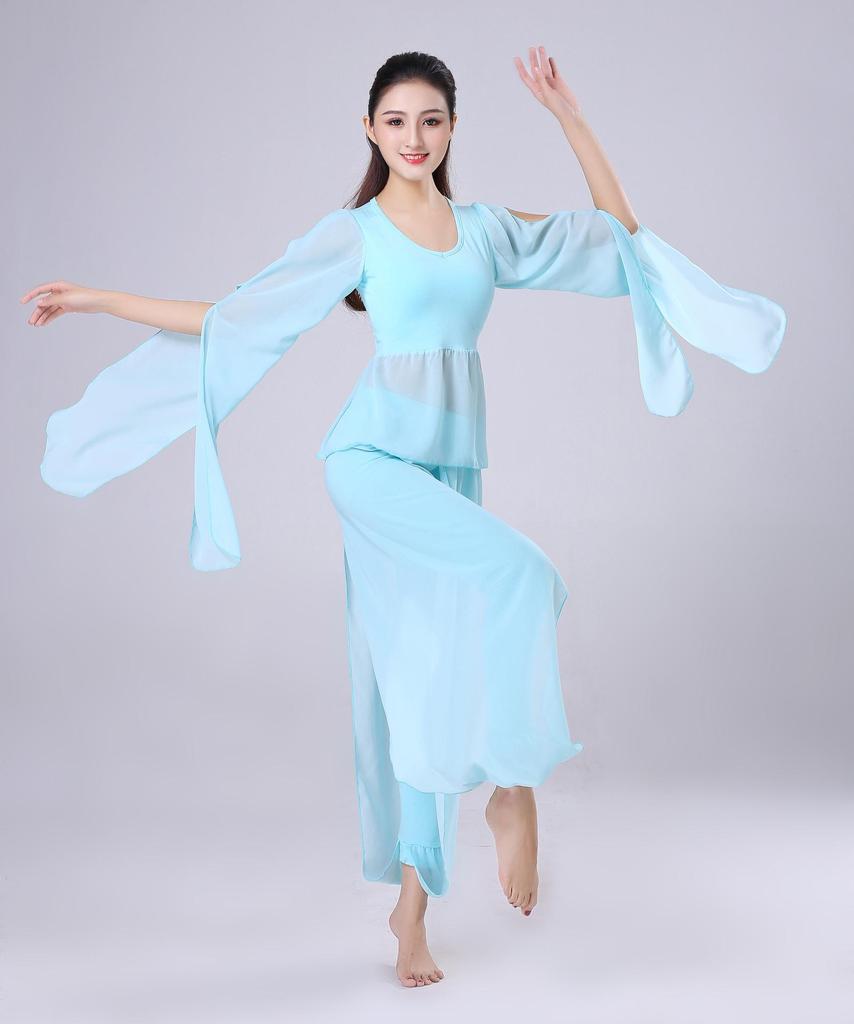 White Chiffon Flowy Yoga Top: Sleeved Dance Rhythm Modal for Performance and Spirit.