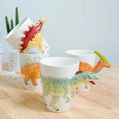 3D Stereoscopic Animal Ceramic Coffee Cup Office Afternoon Tea Mug Breakfast Milk Mug Home Decoration Dinosaur Shape Water Cup