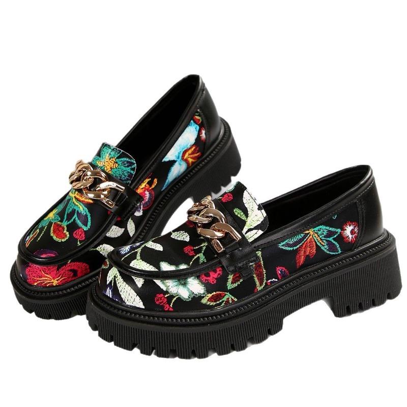 Spring and Autumn New Model Thick-Topped Women's Round-Toe One-Piece Shoes