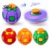 3D Printed Press Ball Toy, Stress Anxiety Relief Fidget Spinner for Kids Desk Reliever Adults, Push And Spin Toy Home Office Classroom Bright Color